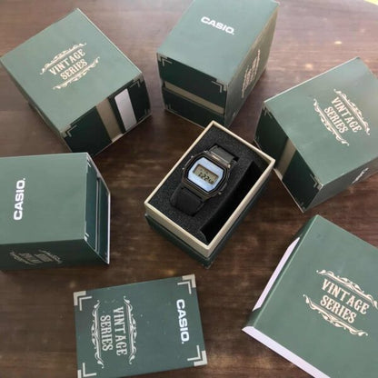 Casio Vintage firstcopy A700WM-7ADF Black Blue Digital Dial Mesh Band Watch