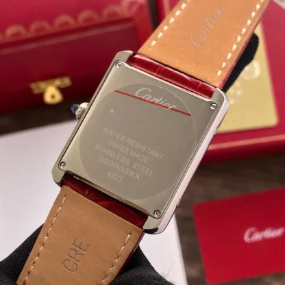 Cartier Tank Must firstcopy Japanese Large Silver Red Unisex Watch