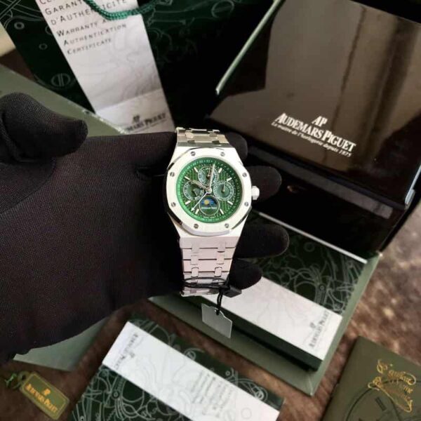 Audemars Piguet Perpetual Calendar Silver Green Men’s Sports Firstcopy Watch
