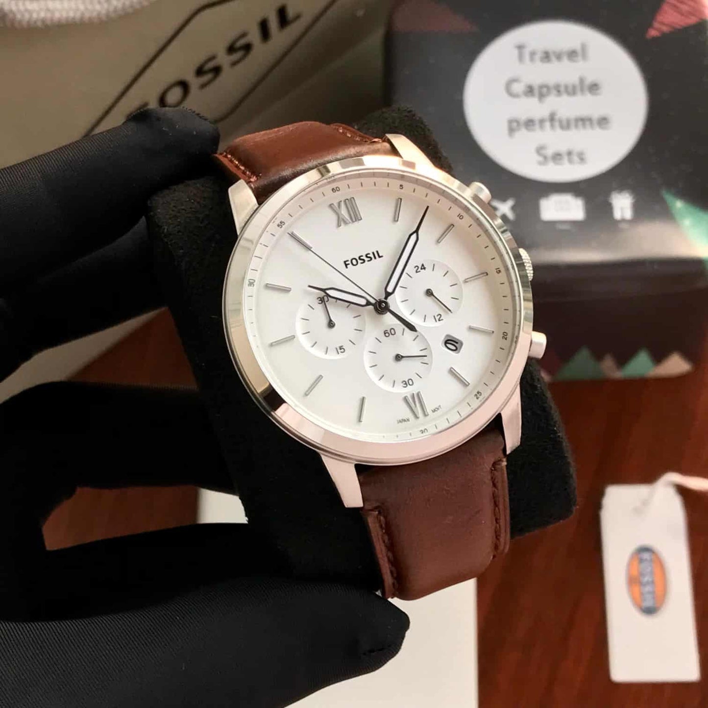 Fossil firstcopy FS5380 Silver Brown Belt Analogue Men’s Watch