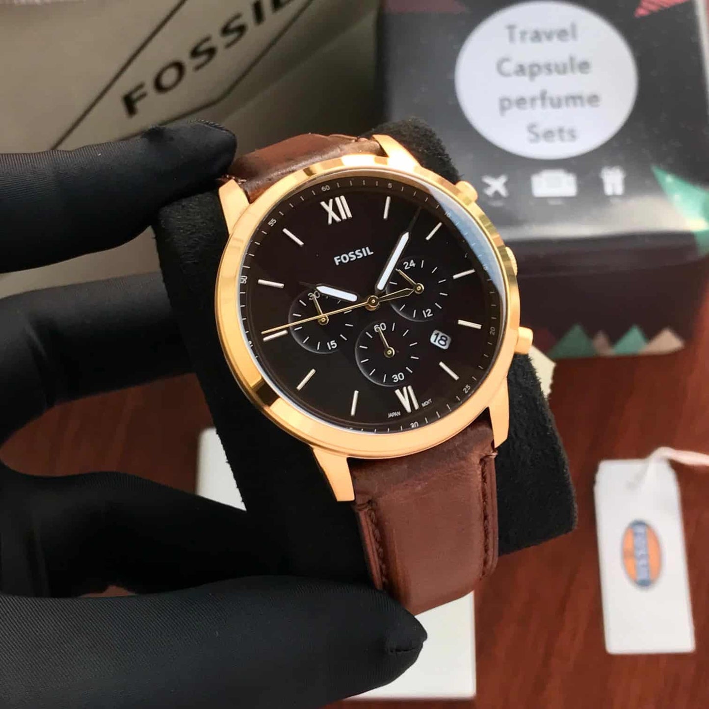 Fossil firstcopy FS5790 Gold Brown Belt Analogue Men’s Watch