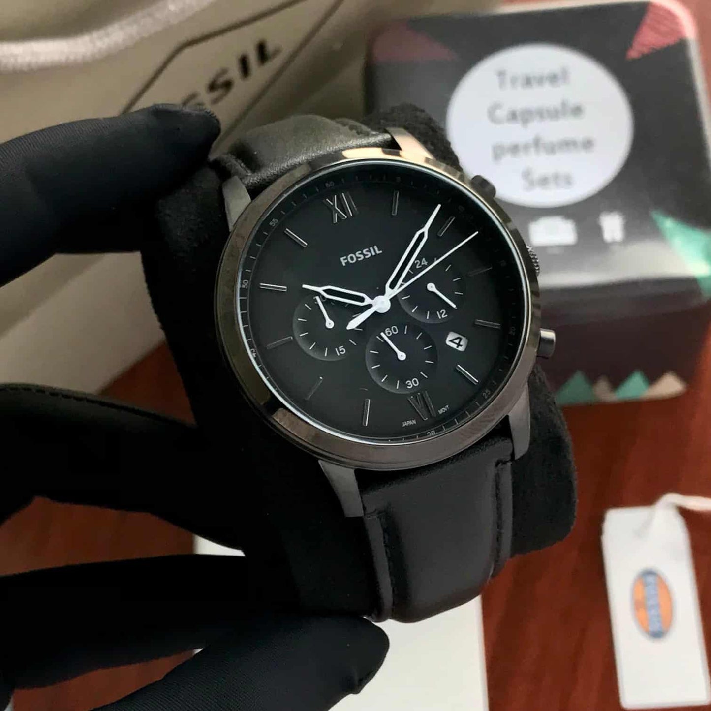 Fossil Neutra firstcopy FS5503 Chronograph Black Leather Men’s Watch