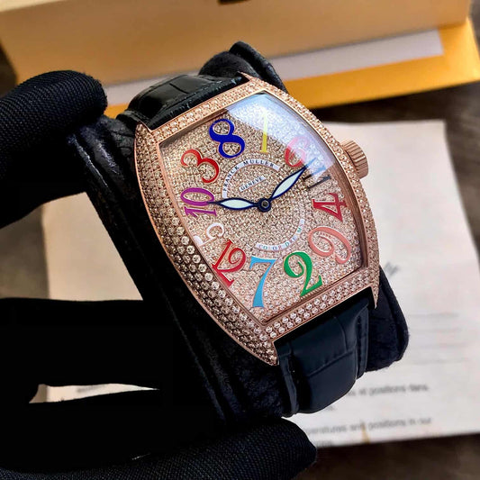 Franck Muller Crazy Hours firstcopy Rosegold Diamond Body Automatic Men’s Watch