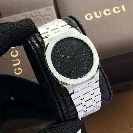 Gucci 25H firstcopy 38mm Stainless Steel Premium Black Dial Men’s Watch