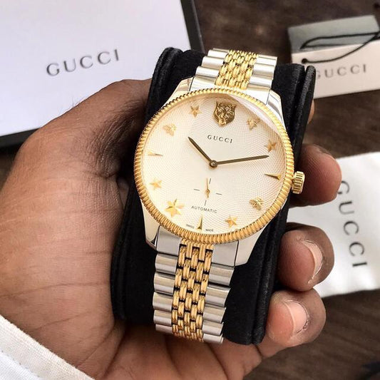 Gucci G-Timeless firstcopy White Dial Star Bee Lions Head Automatic Men’s Watch