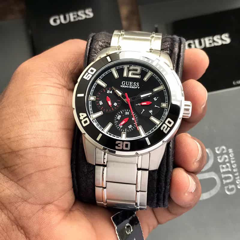 Guess W1249G1 firstcopy Analog Black Dial Chronograph Men’s Watch