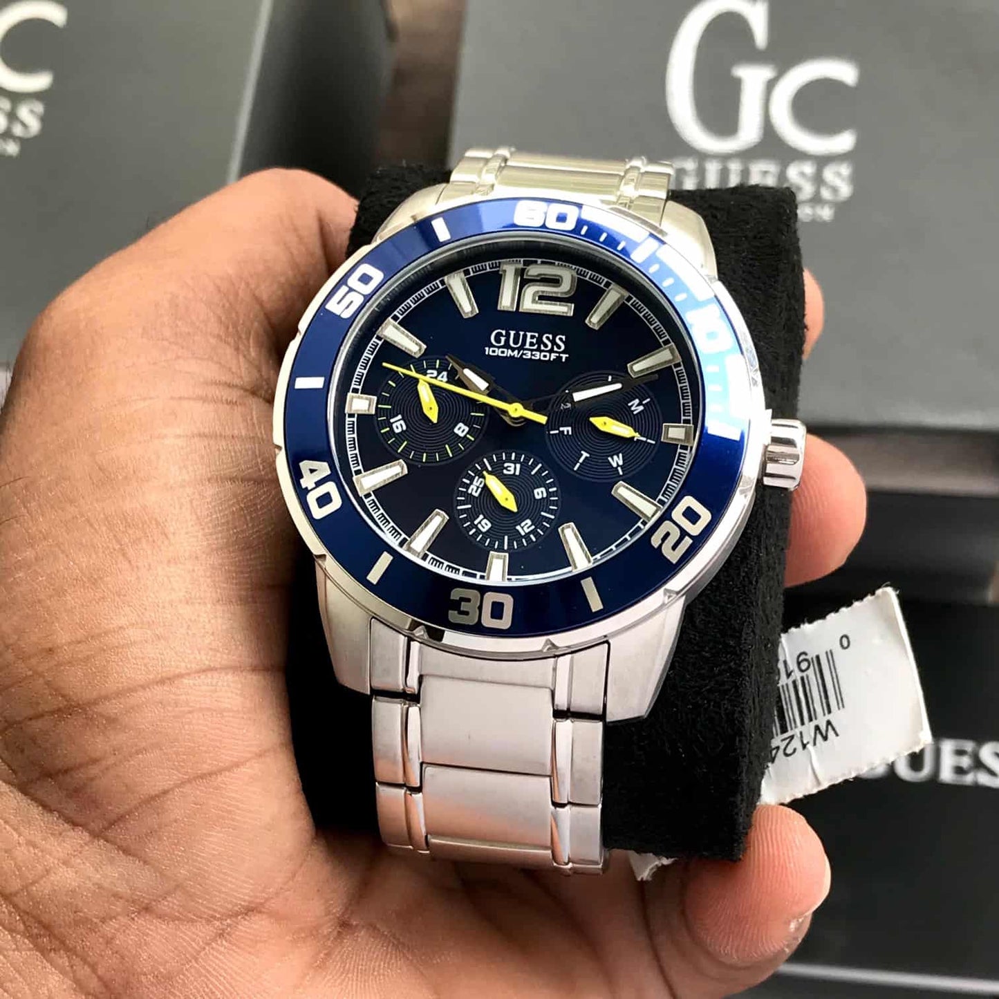 Guess W1249G2 firstcopy TREK Round Quartz Blue Dial Chronograph Men’s Watch