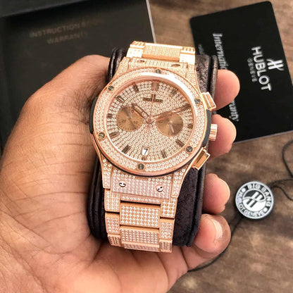 Hublot Big Bang firstcopy Full Diamond Japanese Quality Rose Gold Men’s Watch