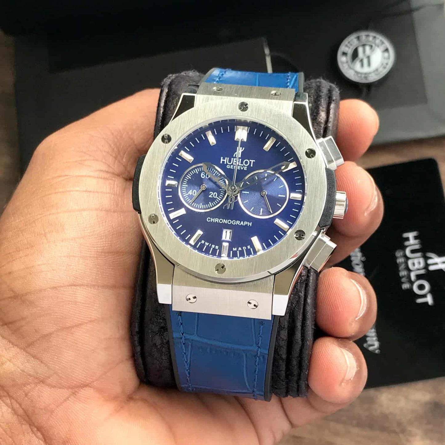 Hublot Big Bang firstcopy Japanese Blue Chronograph Men’s Watch
