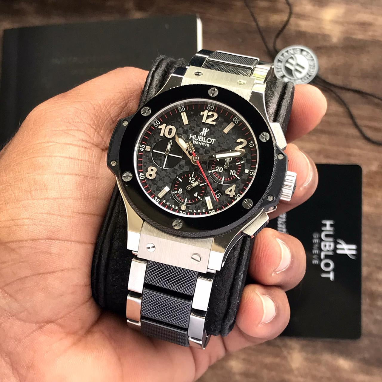 Hublot Big Bang firstcopy Silver Black Dial Swiss ETA Automatic Men’s Watch