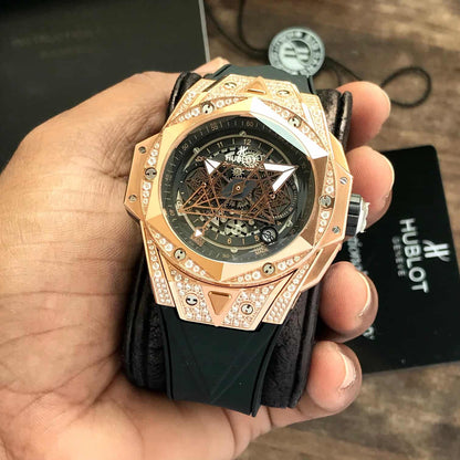 Hublot Big Bang King Sang Bleu firstcopy Rose Gold Diamond Premium Men’s Watch