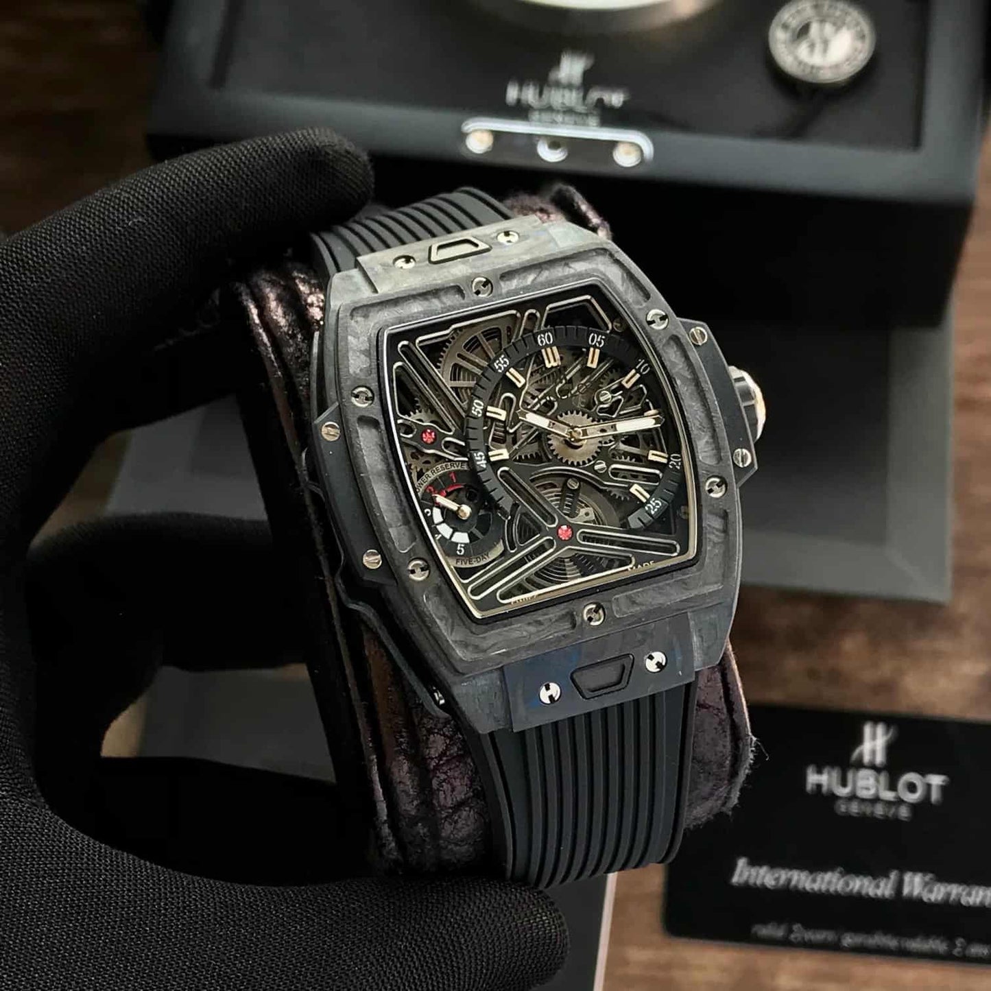 Hublot Spirit of Big Bang Tourbillon firstcopy Carbon Black 42mm Swiss Automatic Men’s Watch