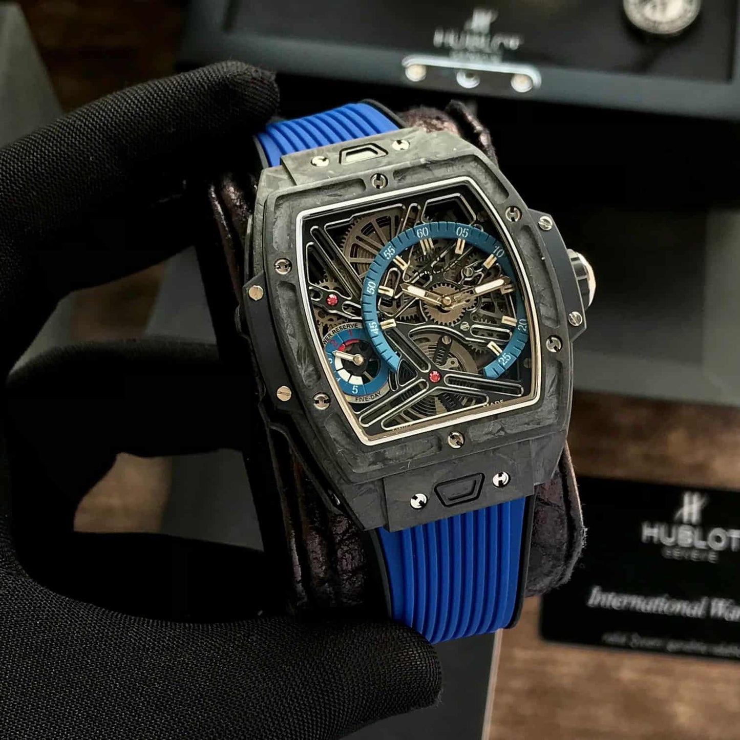 Hublot Spirit of Big Bang Tourbillon firstcopy Carbon Blue 42mm Swiss Automatic Men’s Watch