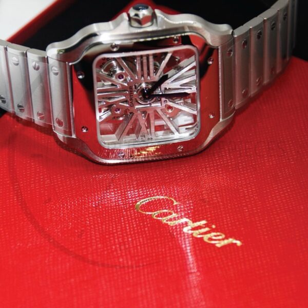 Cartier Santos De firstcopy Skeleton Stainless Steel Automatic Men’s Watch