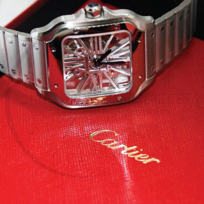 Cartier Santos De firstcopy Skeleton Stainless Steel Automatic Men’s Watch