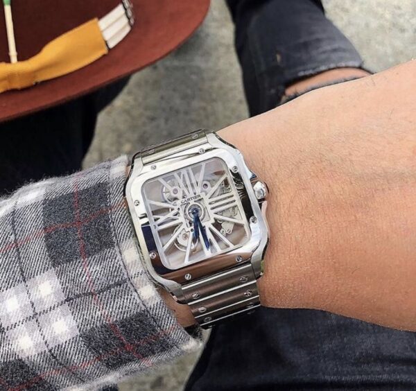 Cartier Santos De firstcopy Skeleton Stainless Steel Automatic Men’s Watch