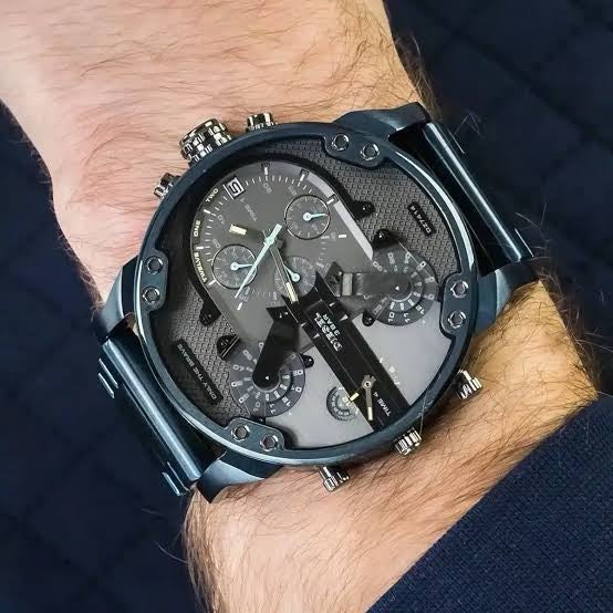 Diesel Big Daddy firstcopy DZ7414 Stainless Steel Blue Grey Dial Men’s Watch