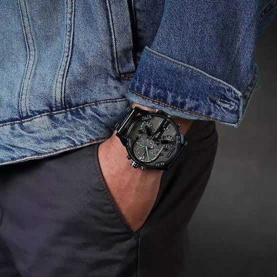 Diesel Big Daddy firstcopy DZ7414 Stainless Steel Blue Grey Dial Men’s Watch