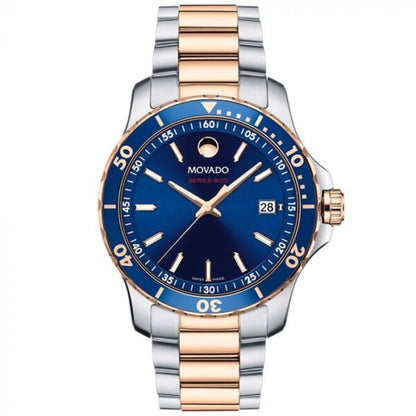 Movado Series 800 firstcopy Two Tone Blue Dial Stainless Steel Men’s Watch