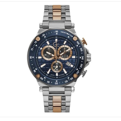 GC Heren Horloge firstcopy Y81003G7MF Stainless Steel Blue Dial Swiss Quartz Chronograph Men’s Watch