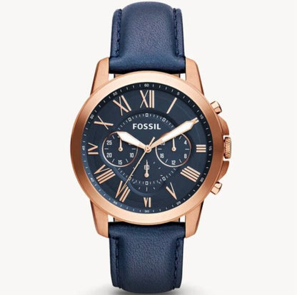 Fossil Grant firstcopy FS4835 Rosegold Blue Chronograph Men’s Watch