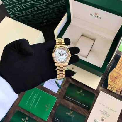 Rolex Datejust 41 Yellow Gold Tone White Dial Jubilee Chain Japanese Automatic Mens Watch firstcopy
