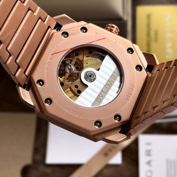 Bvlgari Octo Finissimo Firstcopy Rose Gold Black Dial Automatic Men's Watch