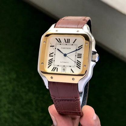Cartier Santos De firstcopy Automatic Brown Leather Strap Men’s Automatic Watch