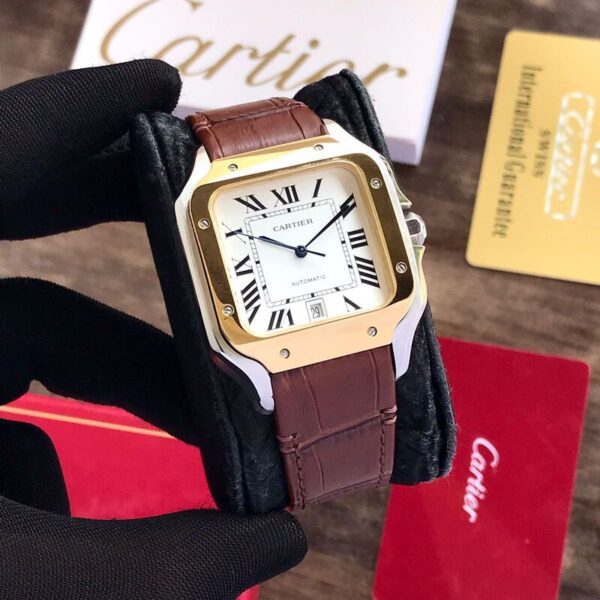 Cartier Santos De firstcopy Automatic Brown Leather Strap Men’s Automatic Watch