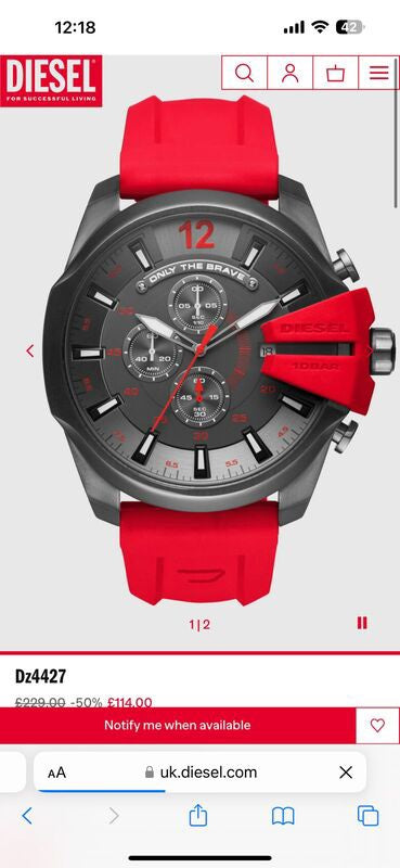 Diesel firstcopy DZ4427 Japanese Quartz Machinery Silicon Strap Men’s Watch