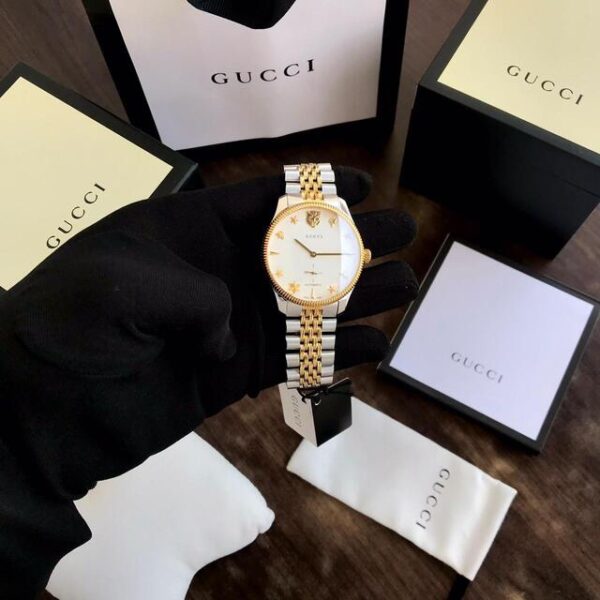 Gucci G-Timeless firstcopy White Dial Star Bee Lions Head Automatic Men’s Watch