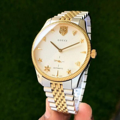 Gucci G-Timeless firstcopy White Dial Star Bee Lions Head Automatic Men’s Watch