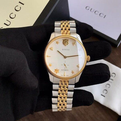 Gucci G-Timeless firstcopy White Dial Star Bee Lions Head Automatic Men’s Watch