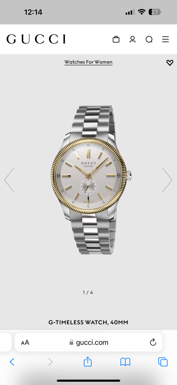 Gucci G-Timeless firstcopy 40mm Two Tone White Dial Stainless Steel Automatic Men’s Watch