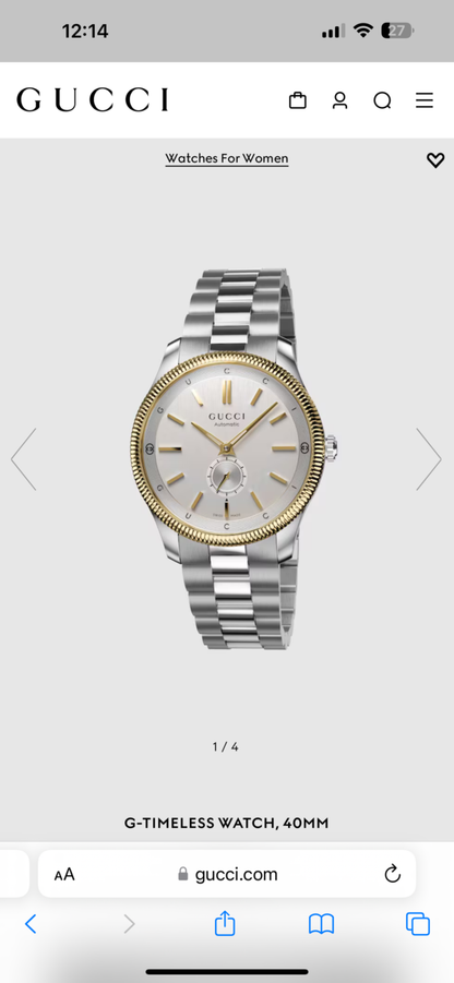 Gucci G-Timeless firstcopy 40mm Two Tone White Dial Stainless Steel Automatic Men’s Watch