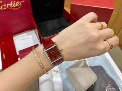 Cartier Tank Must firstcopy Japanese Large Silver Red Unisex Watch
