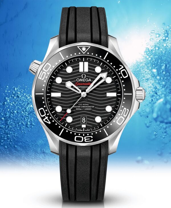 Omega Seamaster firstcopy Black Dial Swiss ETA Automatic Black Rubber Strap Men’s Watch