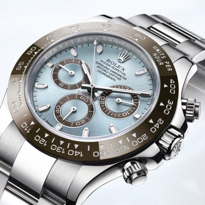 Rolex Daytona Cosmograph Stainless Steel Sky Blue Dial Japanese Automatic Mens Watch firstcopy