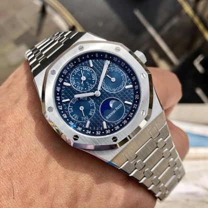 Audemars Piguet Perpetual Calendar Silver Blue Men’s Sports Firstcopy Watch