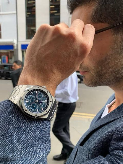 Audemars Piguet Perpetual Calendar Silver Blue Men’s Sports Firstcopy Watch