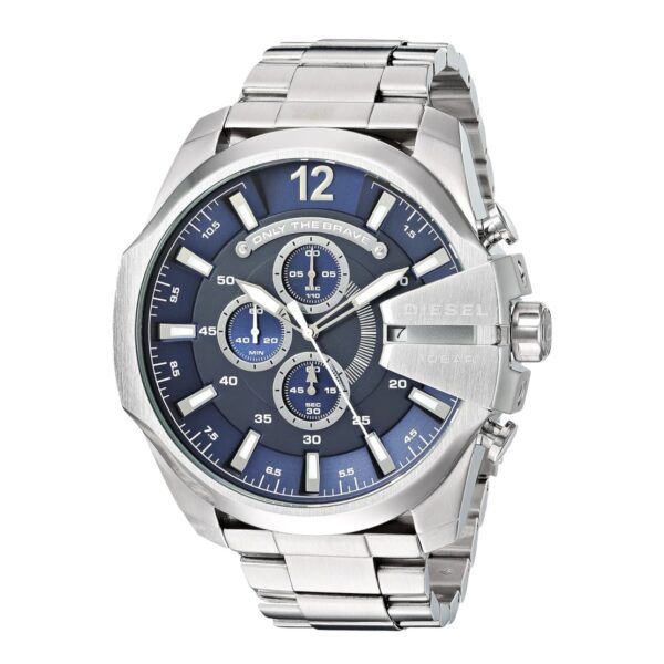 Diesel Mega Chief firstcopy DZ4417 Silver Blue Chronograph Men’s Watch