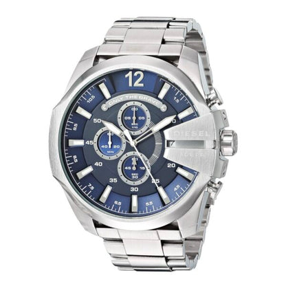 Diesel Mega Chief firstcopy DZ4417 Silver Blue Chronograph Men’s Watch
