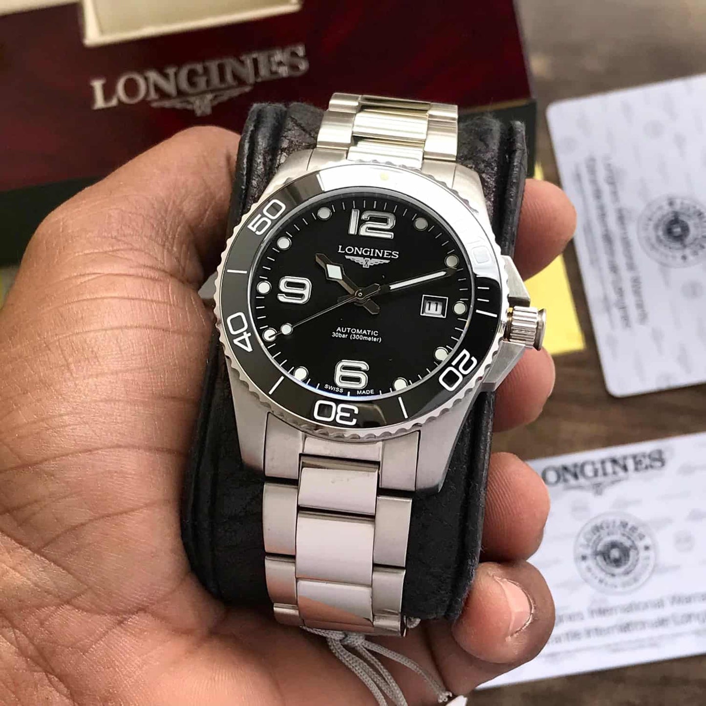 Longines HydroConquest firstcopy Silver Black Dial Premium Automatic Men’s Watch