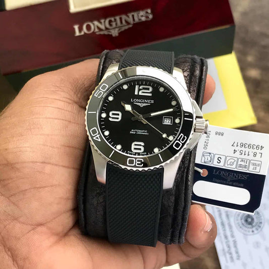Longines HydroConquest firstcopy Silver Black Fiber Automatic Men’s Watch