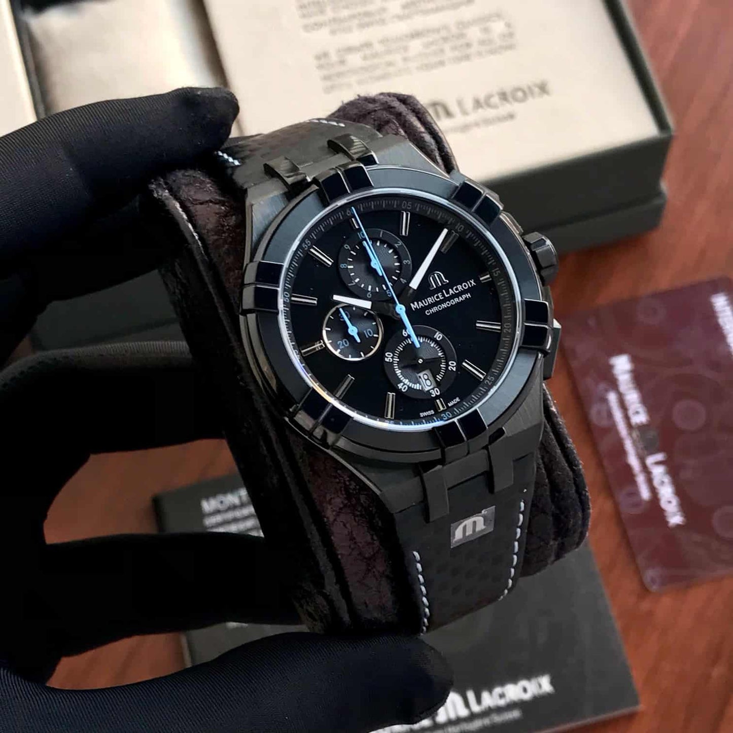 Maurice Lacroix Aikon firstcopy Black PVD Quartz Chronograph Limited Edition Men’s Watch