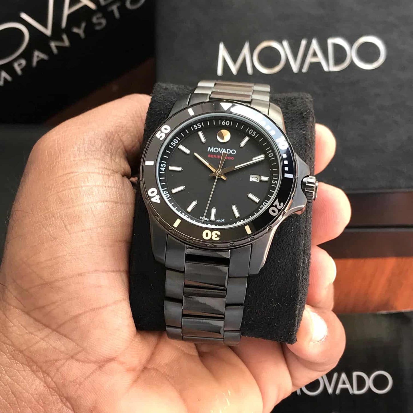 Movado 800 Series firstcopy Black PVD Japanese Quartz Men’s Watch