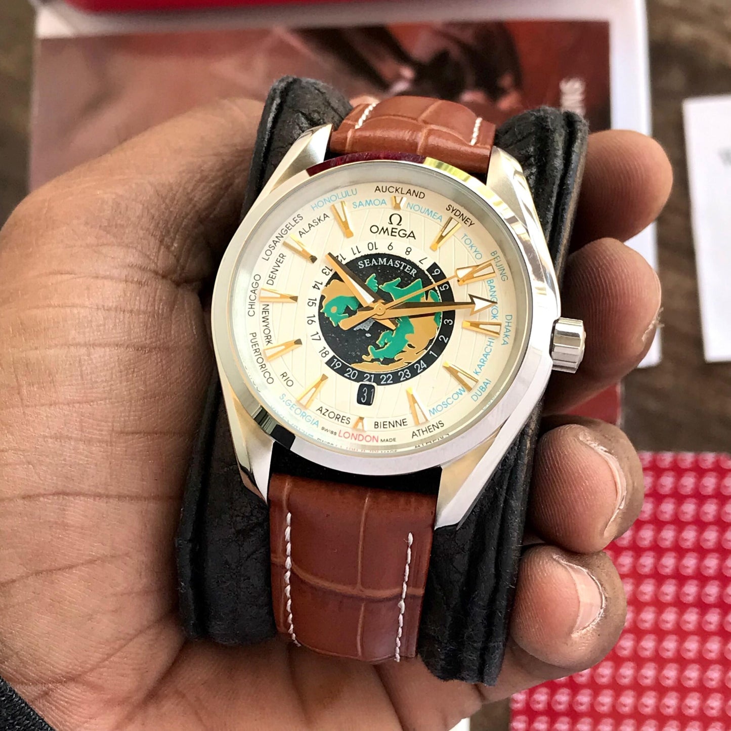 Omega Aqua Terra firstcopy Worldtimer Japanese Automatic Men’s Watch