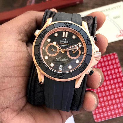 Omega Seamaster firstcopy 300M Co-Axial Chronograph Black Rubber Strap Men’s Watch