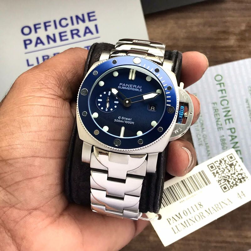 Panerai Submersible firstcopy Stainless Steel Blue Swiss Automatic Men’s Watch