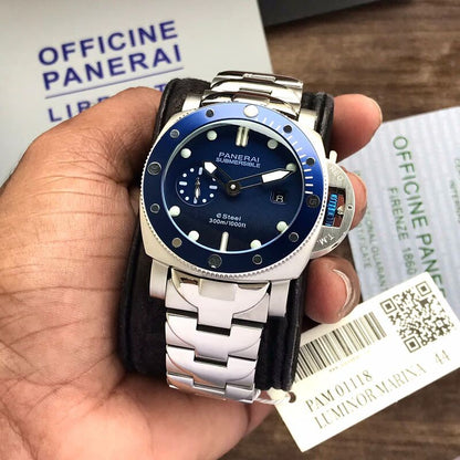 Panerai Submersible firstcopy Stainless Steel Blue Swiss Automatic Men’s Watch